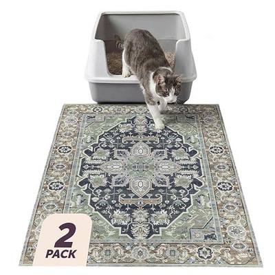 Lovewag Cat Litter Mat, Litter Box Mat, Sage Forest, 36x48, 2 Pack | Washable litter mat cover, kitty litter mat & cat mat for litter box, litter trapping mat, prevents tracking, multi-cat