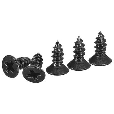 DTGN 100Pcs #4x1/4 Flat Head Wood Screws, 304 Stainless Steel Phillips Self Tapping Screws - Good for Woodworking, Furniture - Black