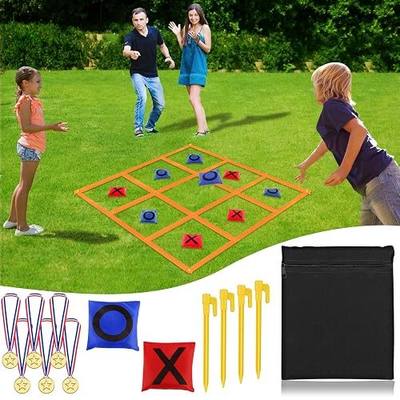 Outdoor Giant Tic Tac Toe Games for Adults and Kids, 4 Ft X 4 Ft Portable Tic Tac Toe Bean Bag Toss Game, Lawn Yard Outside Game for Camping Family Reunion Carnival Field Day