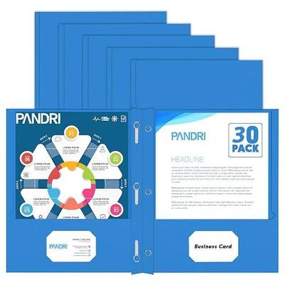 Two Pocket Folders, PANDRI 30 Pack Two Pocket Folders with Prongs, 3 Prong Folders Designed for Office and Classroom, Letter Size Lightblue