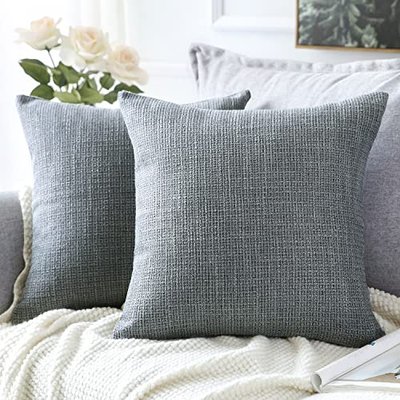 OTOSTAR Linen Throw Pillow Covers Set of 2 Decorative Square Pillowcases Cushion Covers 24x24 Inch for Home Decor Sofa Bedroom Car 60 x 60CM Yellow
