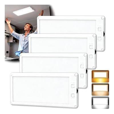 4 Pack RV Lights Interior,3 Color RV LED Super Bright Fixture,12V RV Ceiling Dome Light with ON/Off Dimmable Switch Energy Saving Gift Package for RV/Camper/Car/Trailer/Boat