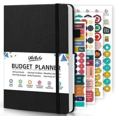 WEMATE Budget Planner 2026, A5 (Black) | Monthly Budget Planner with Expense Tracker, 12-Month Undated Bill Organizer & Financial Planner for Better Money Management