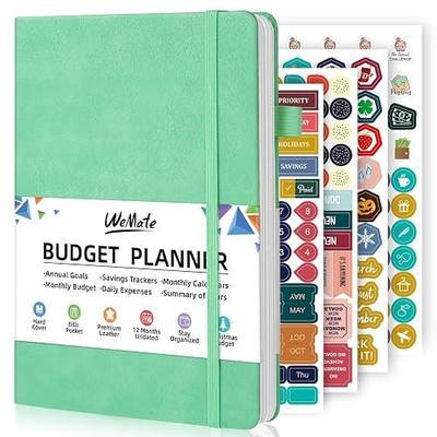 WEMATE Budget Planner 2026, A5 (Green) | Monthly Budget Planner with Expense Tracker, 12-Month Undated Bill Organizer & Financial Planner for Better Money Management