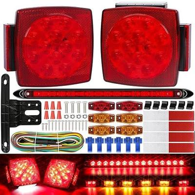 LINKITOM Submersible LED Trailer Tail Light Kit, Super Bright Brake Stop Turn Reverse Tail License Lights for Under 80 Inch Trailer Boat Utility Trailer Marine Camper RV