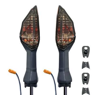 Motorcycle Turn Signals Indicator Light Compatible with KAWASAKI NINJA 300 400 650 Z900 Z250SL ZRX1200 ER-6N ZX-6R Z 1000SX Front/Rear Blinker Lamp (Smoke Shell)