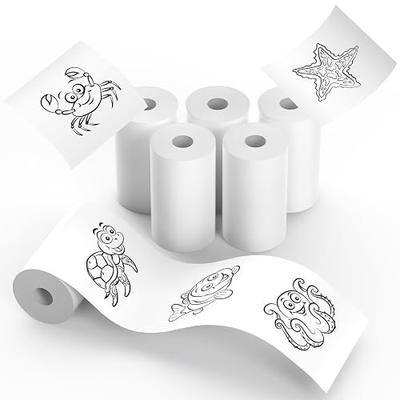 MUNBYN White Non-Adhesive Thermal Paper, Kids Instant Print Camera, Non-Sticky Mini Portable Printer Paper for Photo Texts Study Notes, Compatible with 2" M02/T02 Pocket Printer, 6 Rolls