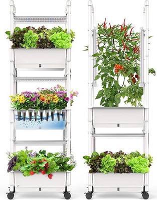 Hydroponics Growing System,AOONEG 42Pods Indoor Herb Garden with LED Grow Light,Hydroponics Growing System Kit with Automatic Timer,Pump System,Adjustable Height (No Seed,Glossy White, 3Layer-42Pods)
