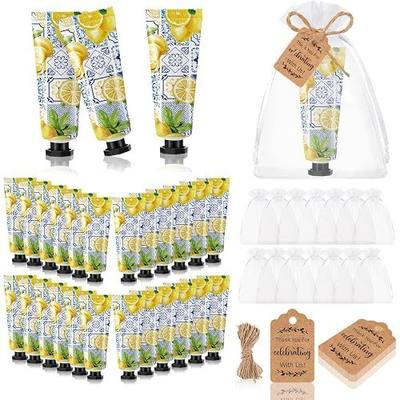 48 Sets /144 Pcs Baby Shower Hand Cream Gift Party Favors for Guests Gift Bridal Wedding Thank You Gifts Bulk Mini Travel Size Hand Lotion Set for Guests(Lemon)
