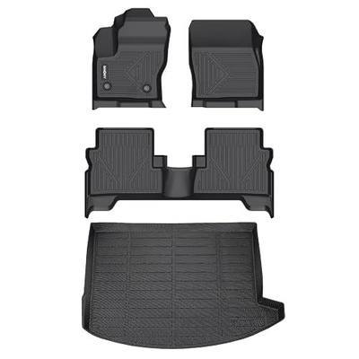 GINOWY- Floor Mats & Cargo Liner for Ford Escape 2013-2019丨TPE All Weather Car Floor Mats for Ford Escape | Custom Fit Rubber Liners Escape Accessories Trunk Mat Trunk Liner Cargo Mat