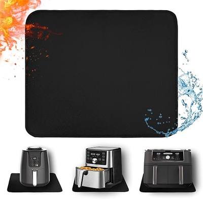 Heat Resistant Mats for Air Fryer on Countertop, 18 x 15in, Black | 1022 ℉ Fireproof mat, air fryer accessories for ninja, cosori, waterproof hot pads for kitchen toaster, oven, coffee maker