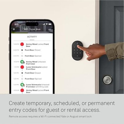 Yale Keypad Bluetooth Keyless Entry Smart Door Lock, Matte Black