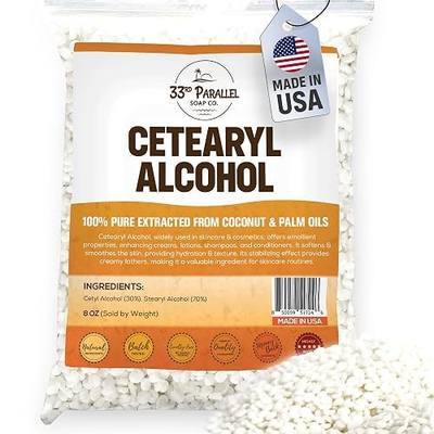 CETEARYL Alcohol (8 oz) 100% Pure Extracted from Coconut & Palm Oils. Premium Granules Cetearyl Alcohol for Lotion Making, Creams, Scrubs, Shampoos, Conditioners, Moisturizers | 8 Ounces
