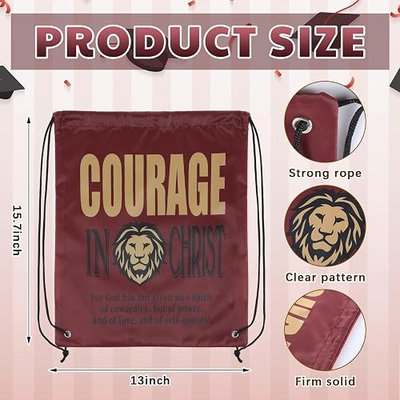24 Pcs Religious Drawstring Backpack Bulk Christian Drawstring Bags Large Jesus Bible Verse String Bag for VBS Church Sunday School Christmas Easter Gifts, 15.7 x 13 In