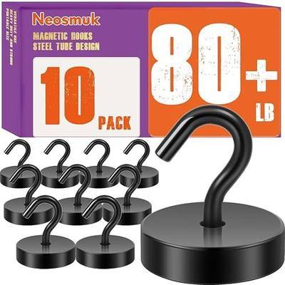 Neosmuk Magnetic Hooks, Cruise Ship Essentials, 80lb+ Heavy Duty Magnetic Hooks for Cruise Cabins, Refrigerator, Grill, Hanging, and Travel | Extra Strong Must-Haves Magnet Hook,Black | Cruise Ship Essentials,Heavy Duty Magnett Hooks for Cabins, Refrigerator, Grill, Hanging, and Travel Extra Strong