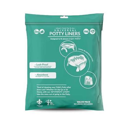 Kalencom Universal Potty Liners - Disposable Potty Liners for Toddlers - Absorbent and Leakproof - Compatible with Potette Travel Potty and Most Standard Toddler Potties (90, Universal)