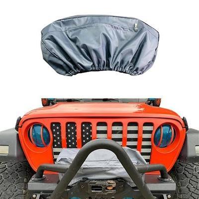 Winch Cover, Heavy Duty 600D Oxford Fabric Waterproof and Dustproof Winch Protective Cover, Indoor/Outdoor Winch Accessories, Fits Most 8000-17500 Lbs Electric Winches, Gray