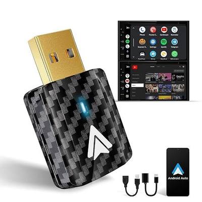 MSXTTLY Mini Android Auto Wireless Adapter - Support YouTube, for Car USB Small Dongle Plug&Play, for Car Models 2017 Above with Wired AndroidAuto, Only for Android Phones Version 11 Above