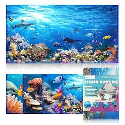 Fluorescent Light Covers for Ceiling Lights Classroom Magnetic Ocean 4pk | Reduces fluorescent/LED glare and eye strain; Easy magnetic install for classrooms/offices; NFPA 701 fire safety rated