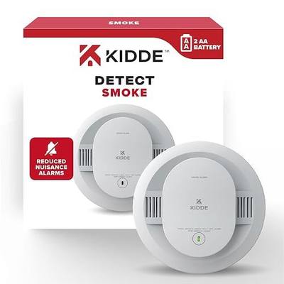 Kidde Smoke Detector, AA Battery Powered LED Status Lights, 85 dB Alarm, 5-inches, 20SDR, 1 Pack