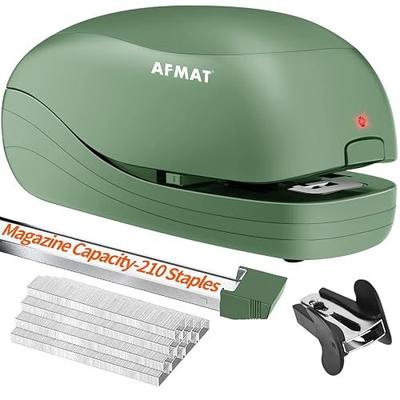 AFMAT Electric Stapler for Desk, Automatic Stapler Desktop, 25-Sheet Office Staplers Electric, AC or Battery Powered Staplers Heavy Duty Office Use, with Reload Reminder & Release Button ES06