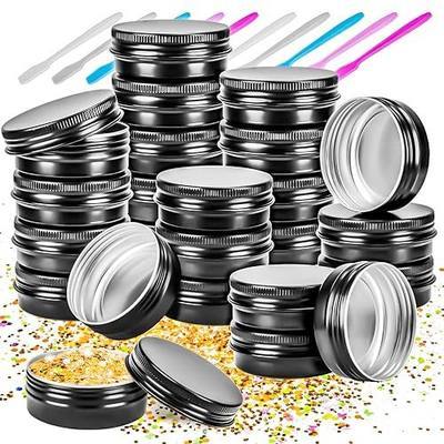 24Pack 1oz Tin Jars, 30ml Metal Tin cans, 1Ounce Aluminum tin can jar Containers with Screw Lid for Lotion Bars, Toiletries, Creams, Samples, Makeup Cosmetic, Spices, Salve, Balms, Beard Balm