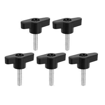 M5 x 15mm Z Type Handle Thumb Screws Plastic Head Mechanical Handle Bolts T-Shaped Wing Adjustable Knobs Carbon Steel, 5 PCS