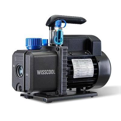 WISSCOOL 3.5 CFM Single-Stage HVAC Vacuum Pump, 1/4 HP | Built-In Ball Valve, 110V Single Stage Air Conditioning Vacuum Pump with Oil for R134a, R12, R22, R410A, R502, 1440r/min