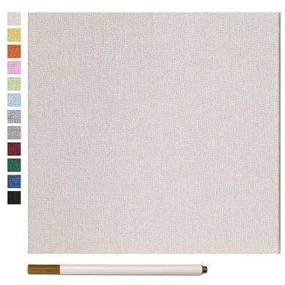Photo Album Self Adhesive Scrapbook Album for Various Picture Sizes DIY Magnetic Linen Cover Album with Metal Pen - Perfect Family and Wedding Gift (40 Pages)