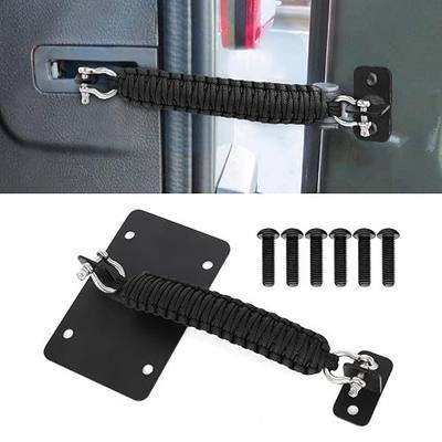 Rear Door Check Strap for Jeep Wrangler JK JKU | 2011-2018,Braided Strap,Door Limiter, Removable Design, Black