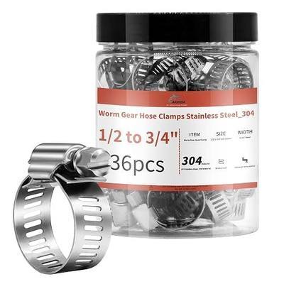 36 Pack 1/2"-3/4" Worm Gear Hose Clamps, Adjustable Range 13-19mm, 304 Hose Clamps Stainless Steel, for Pipe Plumbing Automotive And Mechanical Application