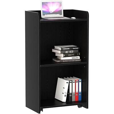 aboxoo Podium Stand - Portable Podium Stand with 4 Rolling Wheels, Pulpits for Churches with Adjustable Shelf, Hostess Stand, Mobile Teacher lecterns & podiums for Church, Classroom, Office (Black)