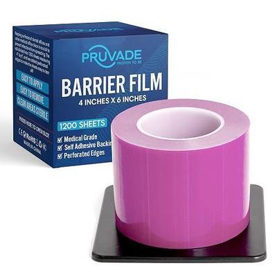 Pink Barrier Film 4” x 6” | 1 Box, 1200 Sheets | Self Adhesive Protective Film |Universal Dental Instruments Tape Protects Equipment, Makeup, Microblading, Home Surfaces, Roll & Dispenser Box