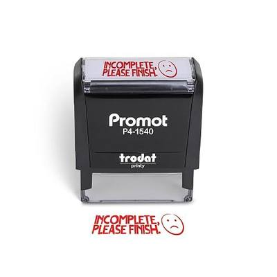 Promot Self Inking Teacher Stamp for Classroom- (Incomplete Please Finish) | Encourages Student Achievement, Makes Grading More Engaging, Motivates Classroom Participation, Fun Positive Feedback