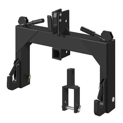 3-Point Quick Hitch with 2" Receiver, Black | 3000LBS Lift Capacity, No Bushing Required, 5 Level Adjustable Bolt, Category 1 Tractor Adaptation