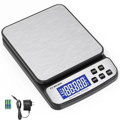 Digital Shipping Scale 110 lbs x 0.1oz with Hold/Counting Function/Tare,Stainless Steel Platform Small Mail Scale for Package,Postal,Food,Postage,Offices and Kitchen
