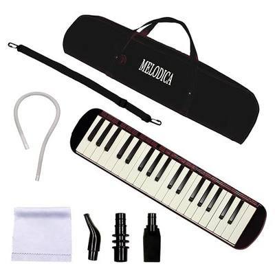 Black - 37 Key Melodica Professional Air Piano | High Quality Soprano Style Keyboard Harmonium Instrument Suitable for Beginners and Music Lovers Portable Instruments