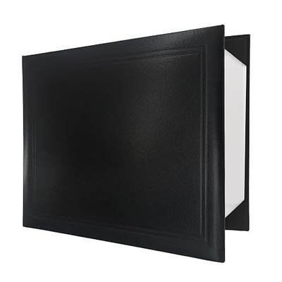 GraduationMall 8.5"x11" Smooth Padded Diploma Cover Panoramic Certificate Holder Black