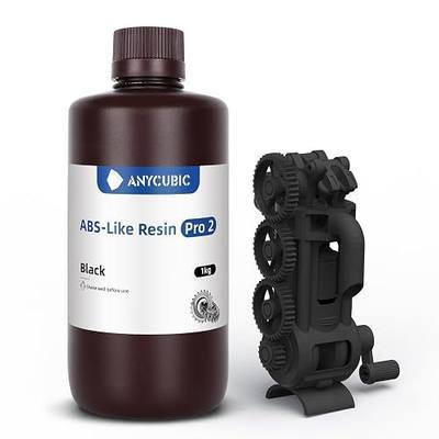 ANYCUBIC ABS-Like 3D Printer Resin Pro 2, Stronger and Tougher, High Precision and Long-Lasting, Low Odor, Wide Compatibility for All LCD Resin 3D Printers (Black, 1kg)