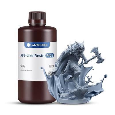 ANYCUBIC ABS-Like 3D Printer Resin Pro 2, Stronger and Tougher, High Precision and Long-Lasting, Low Odor, Wide Compatibility for All LCD Resin 3D Printers (Grey, 1kg)