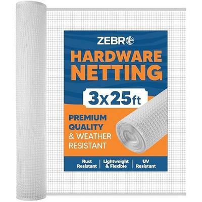 ZEBRO Plastic Hardware Mesh Screen & Fence Roll (3' x 25' - White) for Balcony, Patio & Porch - Safety Barrier to Protect Pets & Kids Around the Home