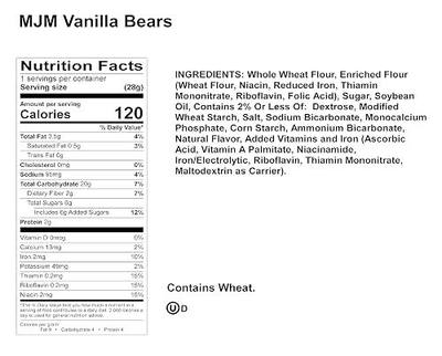 MJM SuperBear Vanilla Grahams - Case of 50 Packs | Delicious Snack for All Ages | Wholesome and Crunchy | Perfect for Parties and Snacking On-the-Go Irresistible Vanilla Flavor | Nutritious and Tasty