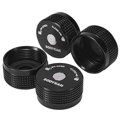 1LB Propane Cylinder Protect Caps with Magnetic, Pack of 4PCS | Sealed Caps, Metal Material, Black