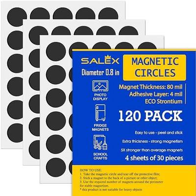 120 Pack Small Magnets for Crafts with Adhesive Backing 0.8 Inch - Strong Peel and Stick Flat Magnetic Dots, Thin Round Circles for DIY Projects, Fridge, Classroom & Office (120 Pack)