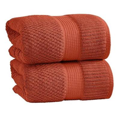 NY Loft 100% Cotton 2-Pack Oversized Bath Towel Set | Clay | Quick-Dry | Two Oversized 35" x 70" Bath Towels / Bath Sheets | Super Absorbent | Designer-Styled Texture