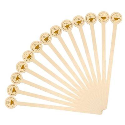 KTOJOY 5.9inch Wooden Coffee Stirrers with Round Ends, 100 Count Disposable Stir Sticks for Coffee & Cocktails, Wooden Beverage Mixer with Smooth Ends, Swizzle Drink Sticks