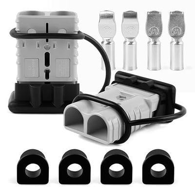 Delgada 350 Amp Battery Quick Connect/Disconnect for 2/0AWG Cable Battery Quick Connect 600 Volt Power Connector Plug Kit 12V Winch Trailer