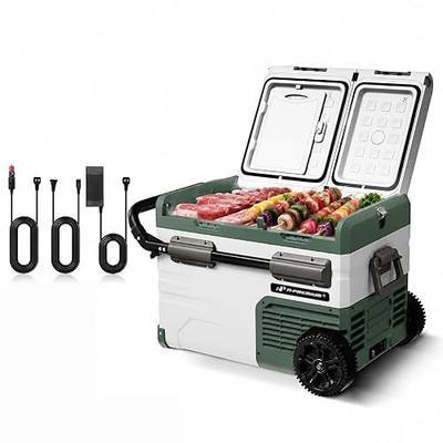 A-Premium 12 Volt Refrigerator 39QT/36.7L Portable Car Fridge Cooler | -4°F~68°F Separated Zone Portable Freezer with 12/24V DC & 110/240V AC Adapter for Truck Car Camping RV Roadtrips