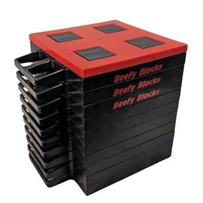 10-Pack Heavy-Duty Stackable Leveling Blocks with Interlocking Design for Extra Strength - Includes One Free Cap - Ideal for Leveling RVs, Motorhomes, and Campers, Black