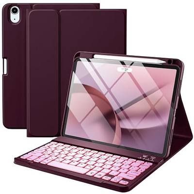 Harvopu Compatible for iPad Air 11 Inch/Air 5th 4th Generation Case with Keyboard - Folio Keyboard Cover with Pencil Holder for iPad Air 11-inch M4/M3/M2 (2026/2025/2024), Air 5/Air 4 (Mulberry)